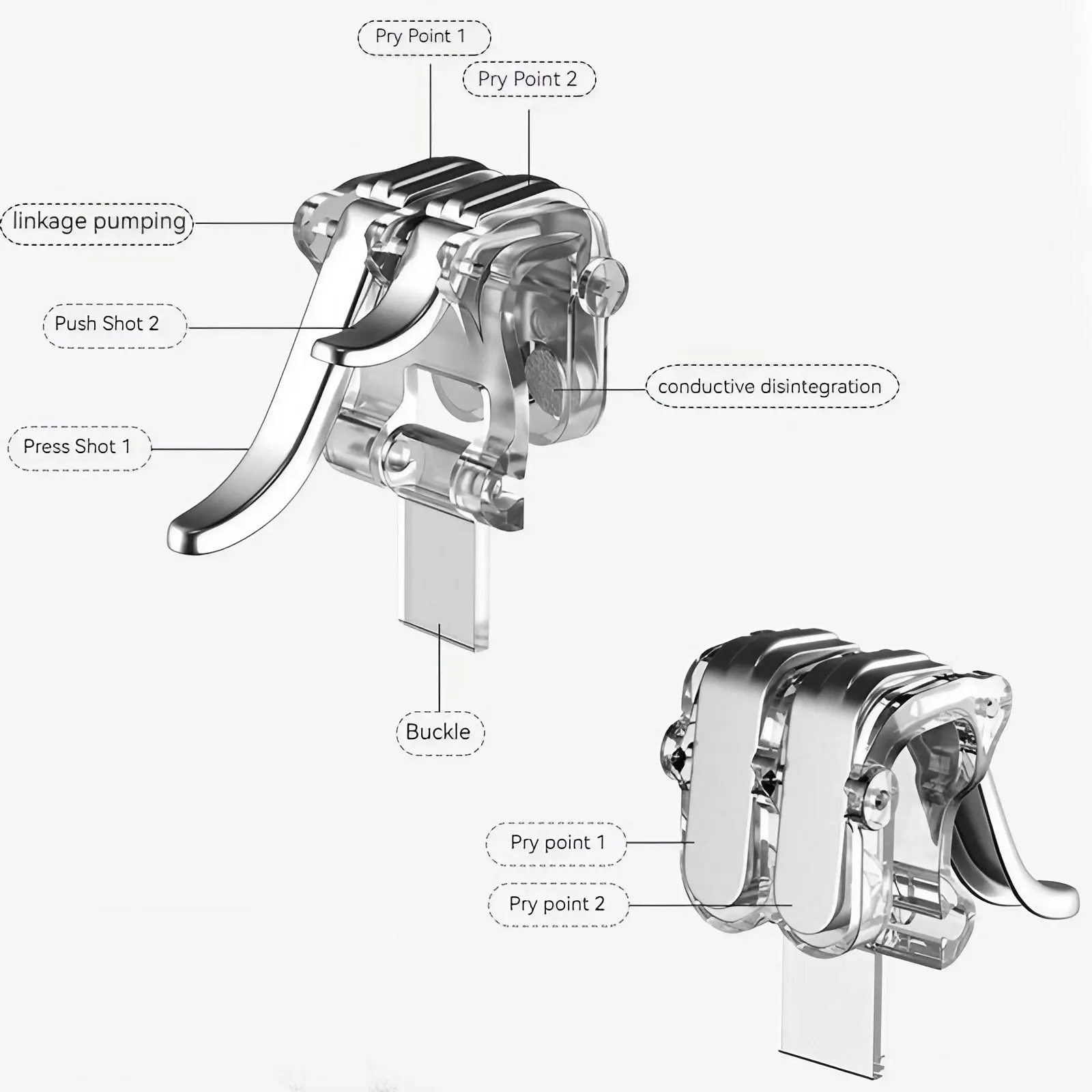 PUBG/Fortnite/Call of Duty, Shooter Sensitive 컨트롤러 조이스틱 조준 및 화재 트리거용 모바일 게임 컨트롤러 게임 트리거