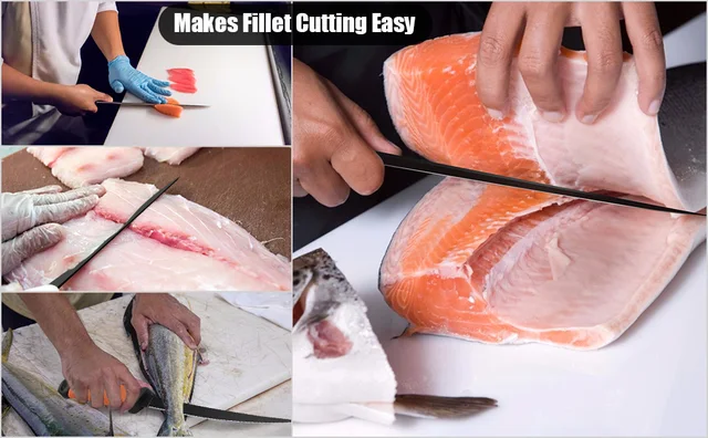 Fishing Knife Fillet Boning Knife for Fish 5 6 7 8 9 Inch Sashimi Knife  Kitchen Non-stick Scraping Fishes Filleting Knife Sheath