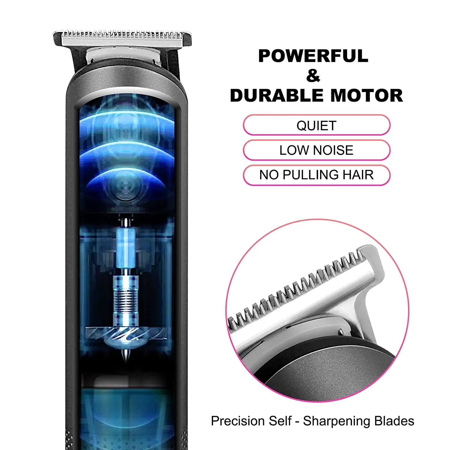 Pritech Rechargeable Hair Clipper and Trimmer for Men and Women,Electric Shaver Razor for Body Beard,Barber Grooming Set 2