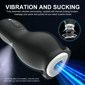 Automatic Man Sucks Masturbator Real Electric Blowjob Powerful Mouth Suction Free Hand Machine Sex Toys for Adult Man Supplies