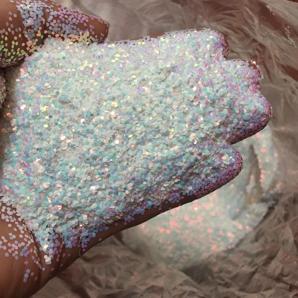 10g/Pack Iridescent Glitter 1mm Bright Tumblers 1/24 Sparkly Unicorn Nail Art Sequins Hexagon Color Shifting Flakes Powder Craft