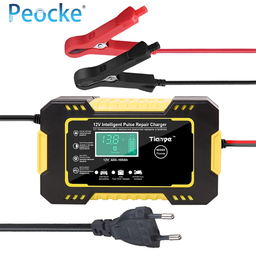 Car Battery Charger Lcd Full Automatic 12v 10a / 24v 5a Intelligent