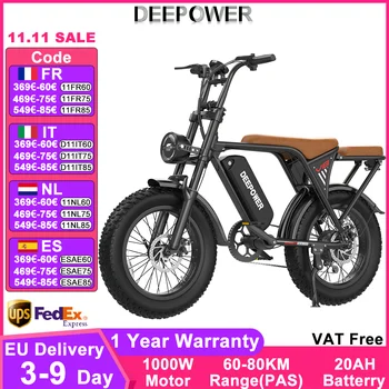 DEEPOWER V8 Elektrofahrrad 1000 W 48 V 20 Ah abnehmbare Batterie Elektrofahrrad 20 Zoll Off-Road All Terrain Erwachsene Ebike 1