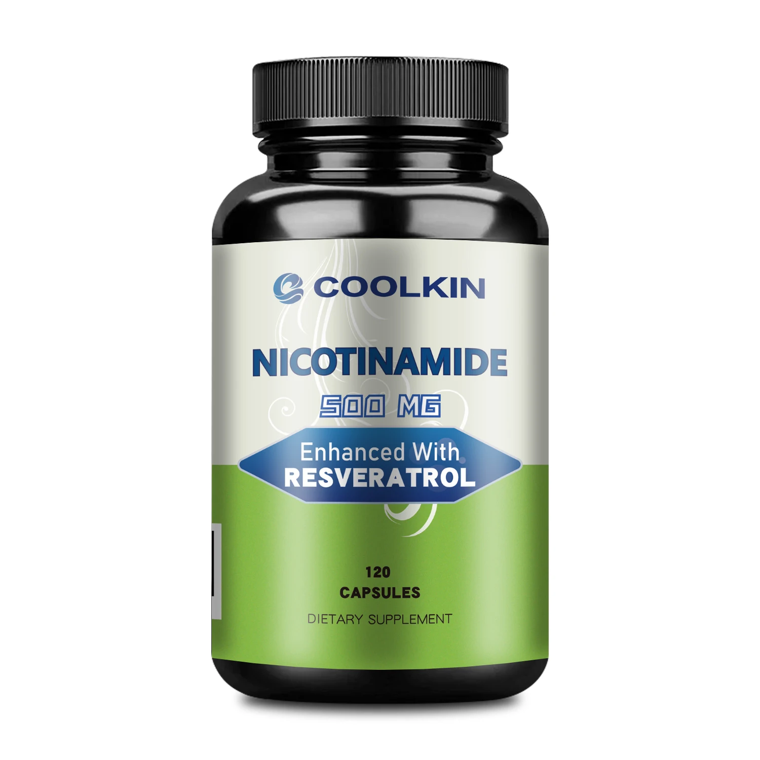 Nicotinamida 500 mg con resveratrol: favorece la producción de NAD, la salud de las células cutáneas y aumenta los niveles de energía, antienvejecimiento, 120 cápsulas