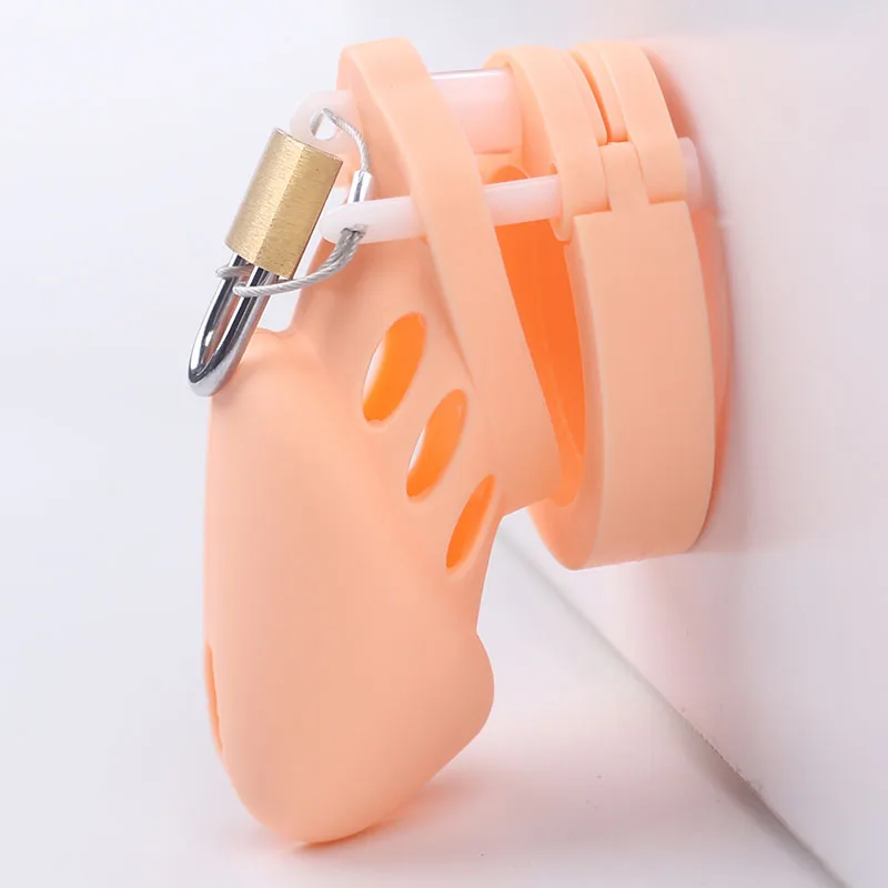 Penis Chastity Cage Silicone Male Cock Lock With 5 Penis Rings Sex Toys For Sissy Men Femboy Stretcher BDSM Gay Erotic Urethral Device