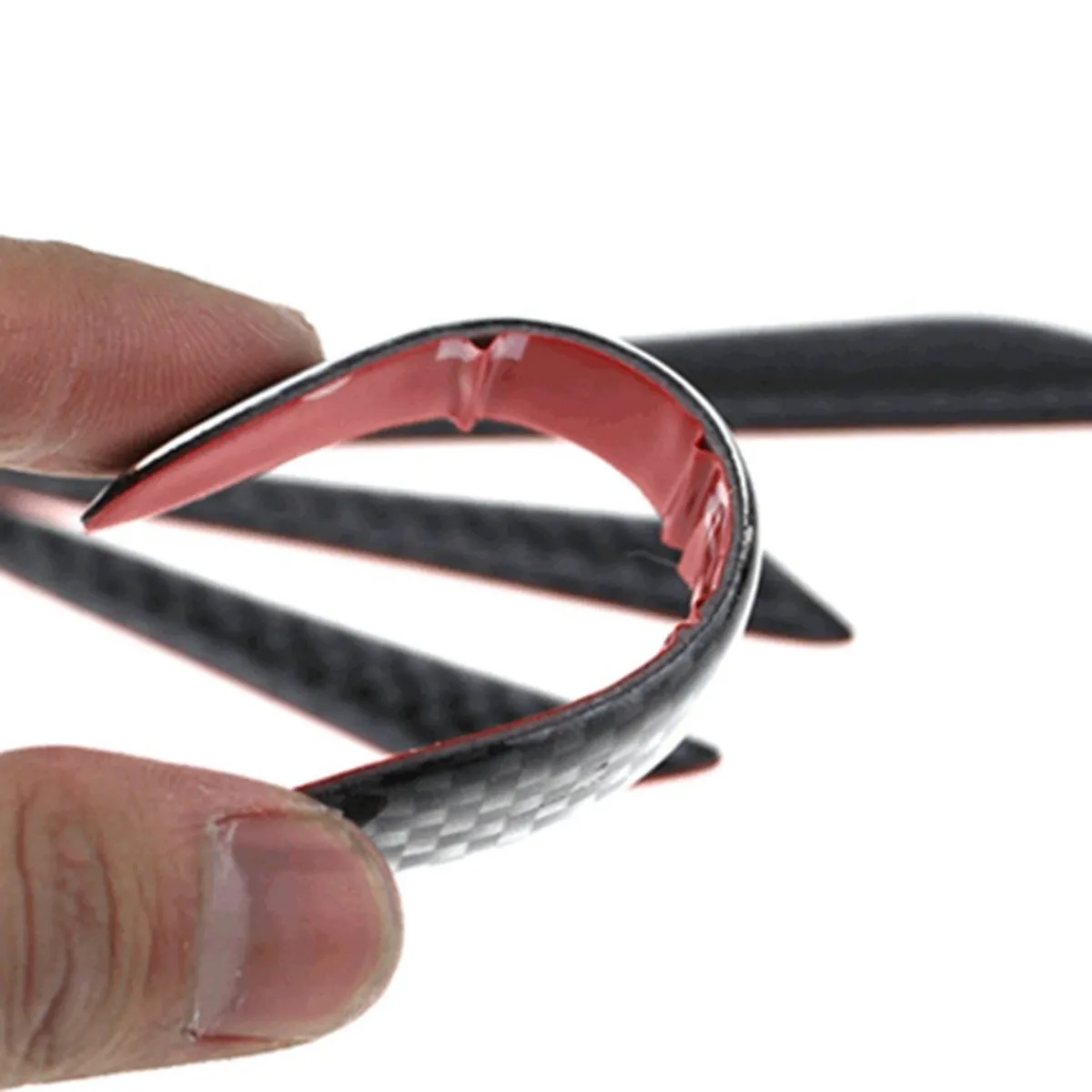 T-carbon Carbon Fiber Car Door Anti-Collision Glue Strips Protect Sticker 4PCS Car Door Edge Guard Strip Trim Molding Accessorie