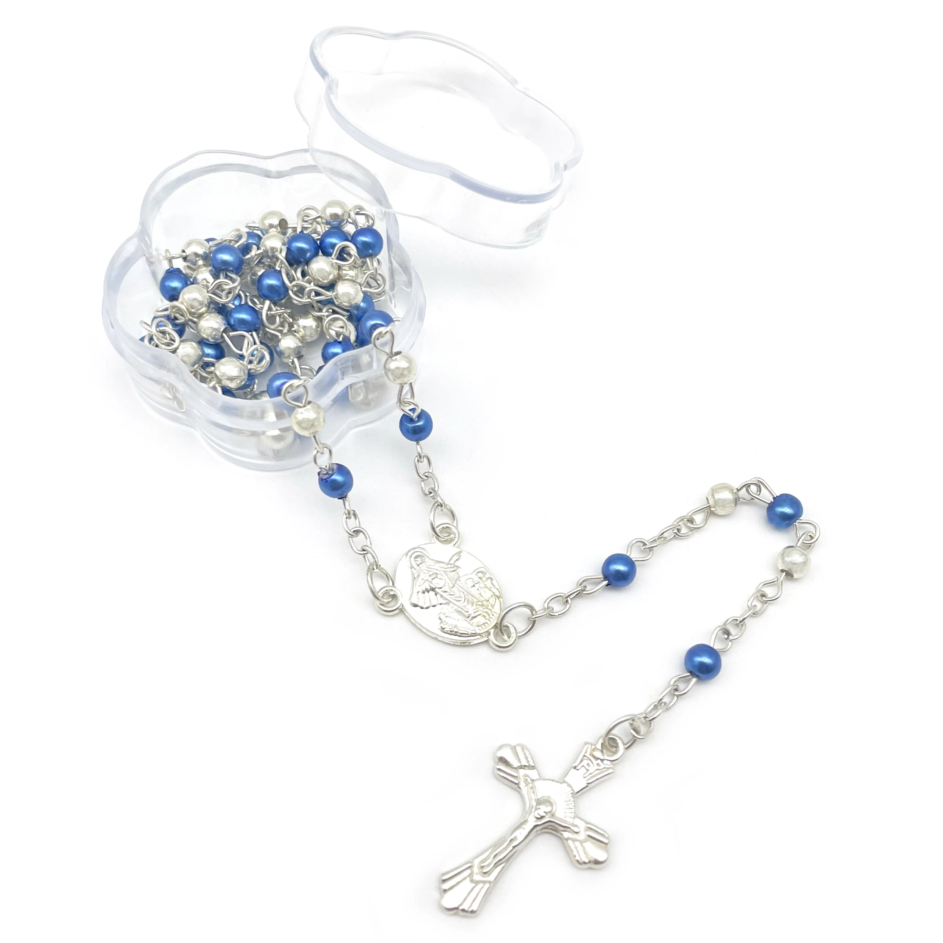 Our Lady of Medjugorje Pearl Beads with Cross Rosary in beatiful