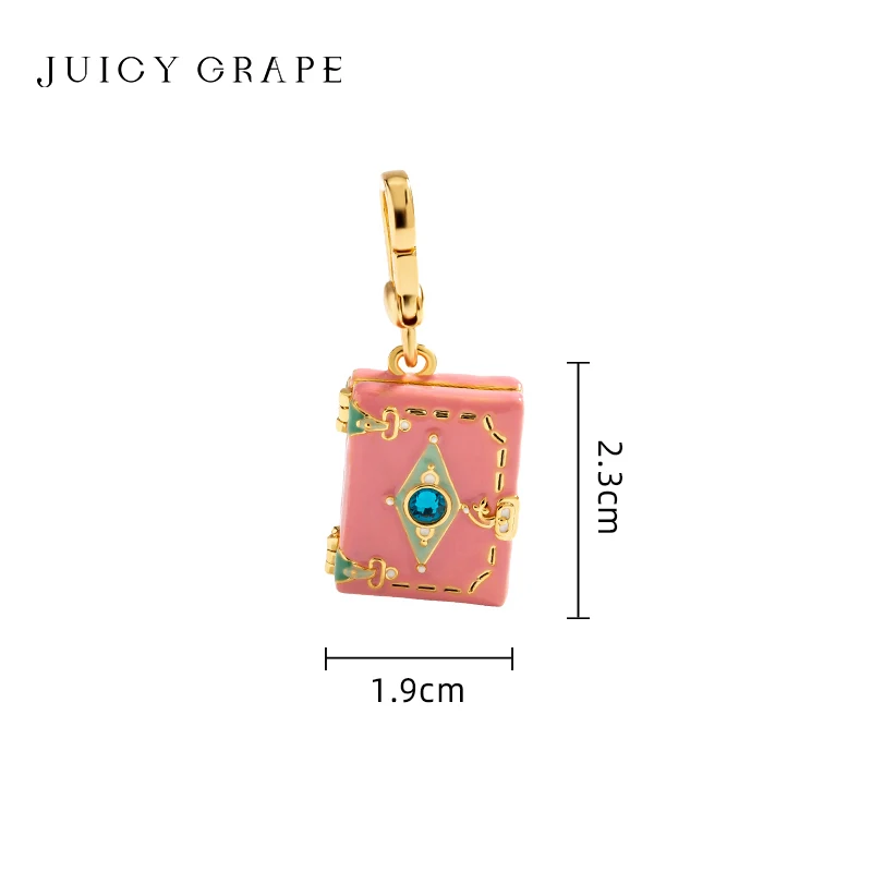 JUICY GRAPE Pink Notebook Necklace Sweater Chain Pendant