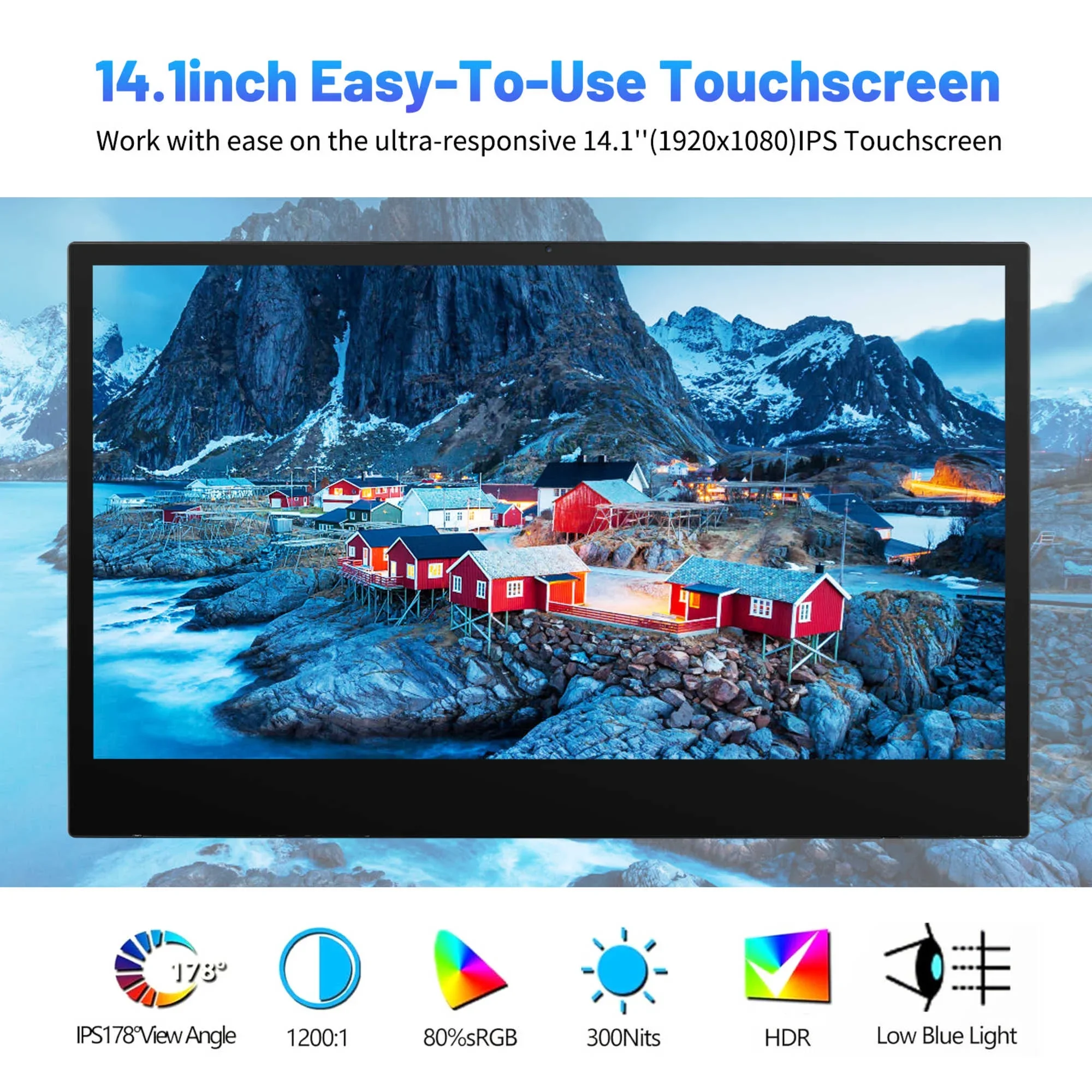 AEEZO D10 14.1" Android 14 Tablet IPS Full HD Screen Octa-core Processor 4GB RAM 64GB ROM 128GB Expand WiFi 6 5000mAh Battery 3