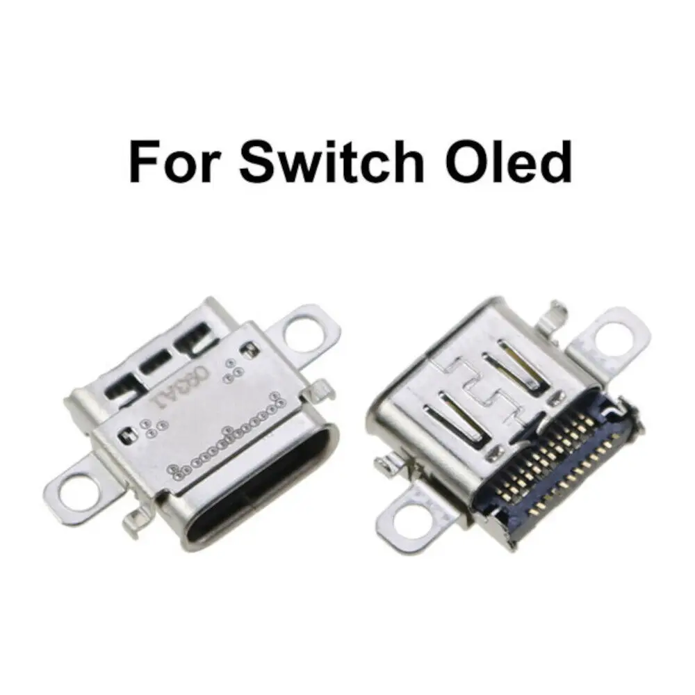 Porta Di Ricarica Da 2 Pezzi Per Nintendo Switch Oled Usb Charger Port Parti Di Riparazione Connettore Usb-C Presa Di Ricarica Nuovo
