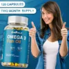 2147-7c3e9d.jpg Omega 3 Fish Oil - with DHA & EPA - Supports Brain, Nervous System, Cardiovascular, Skin Health, Antioxidant - 120 Capsules