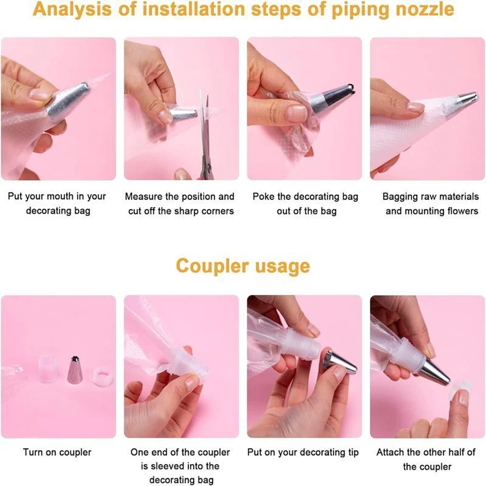 Cake icing nozzles Stainless Steel Nozzle Tips DIY Cake Decorating Tool Icing Piping Cream Pastry Bag Nozzle Kitchen Bakery Tool 24/48 pcs