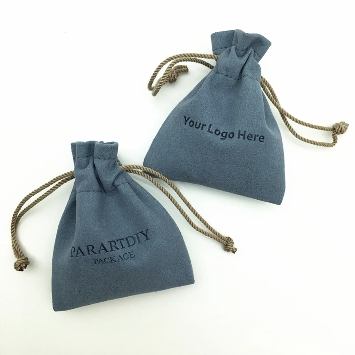 50pcs personalized color logo drawstring bag custom bagging bag jewelry pouch necklace bag suede bag skin care product pouch