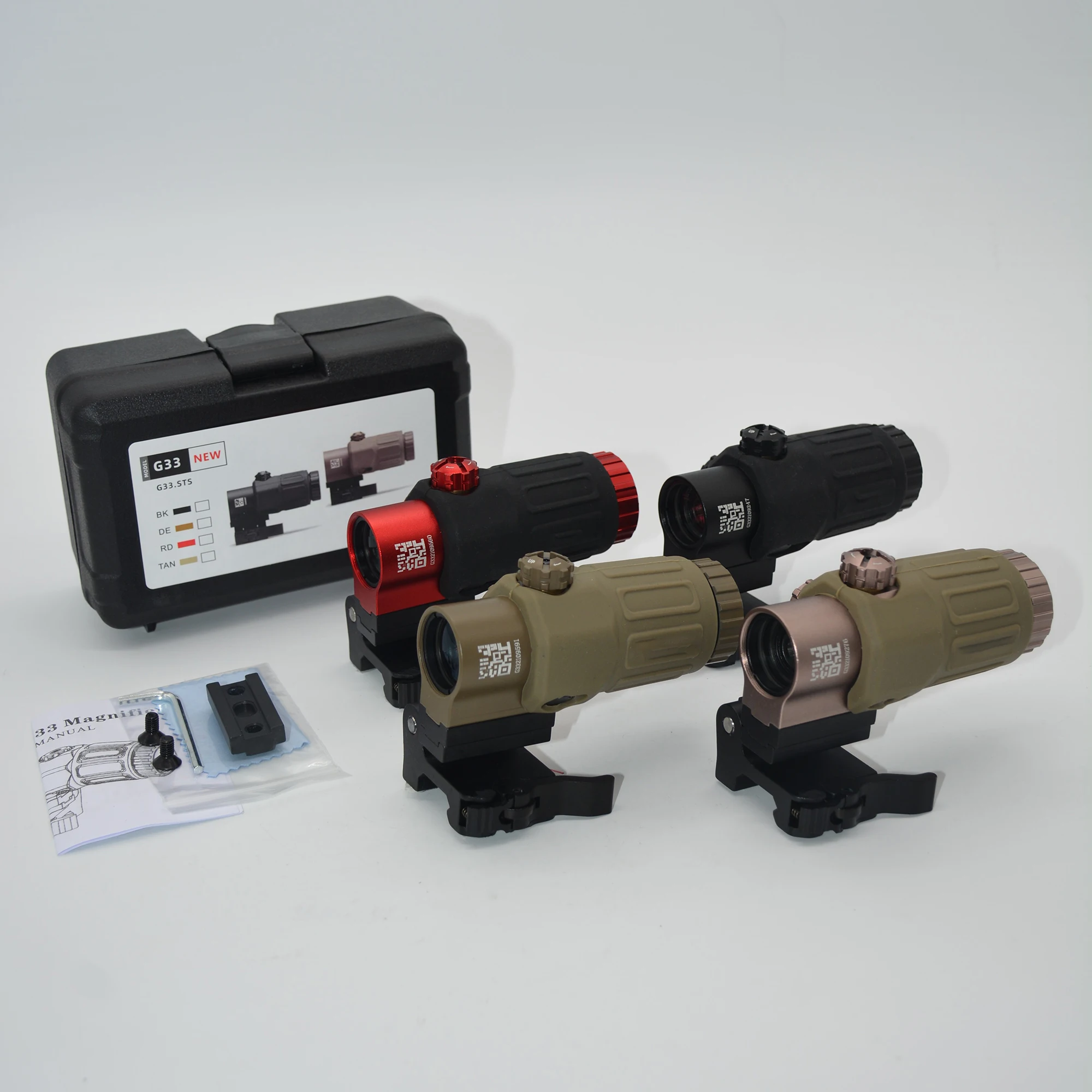 

Tacitical G33 Magnifier Sight 3X with Switch to Side Qick Detach QD Mount for Hunting with Full Markings