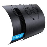 LIONSHEE LS-SP240 Panneau Solaire Flexible 240W 2PCS 17,55% Haute Efficacité Pliable Jusqu'à 120 °   Cellule solaire mono 182x83mm, étanche IP67, pour camping-car/bateau/station d'alimentation sur le toit 1