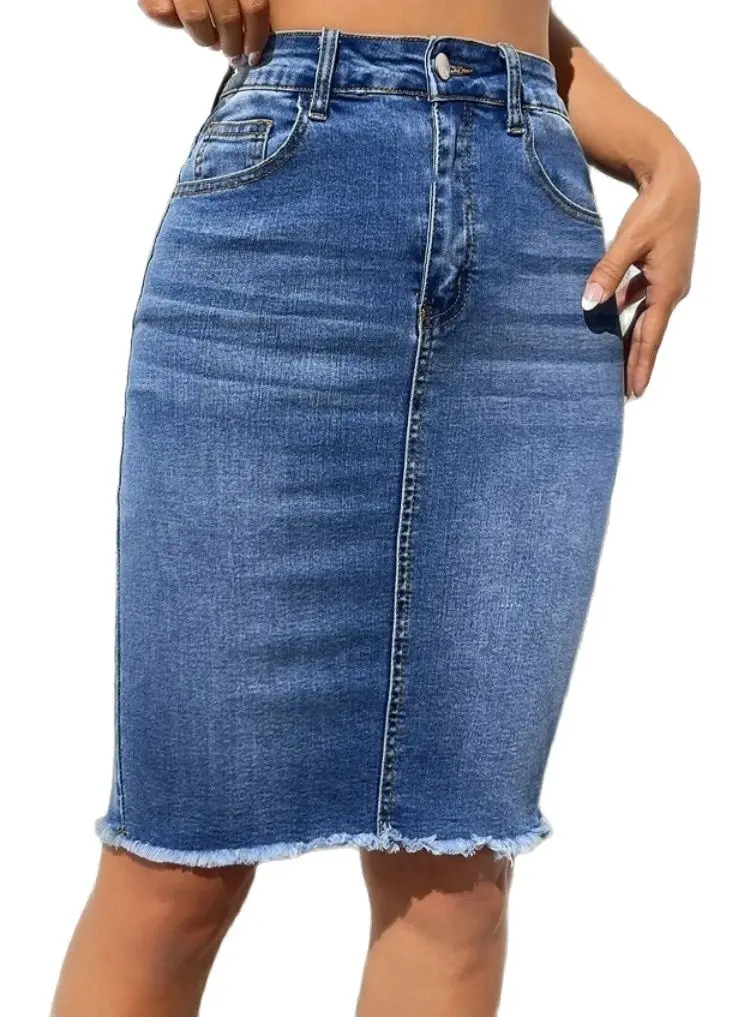 Women's High-Waist Slim-Fit Butt-Shaping Stylish Casual Denim Skirt - Timeless Versatile main image 1