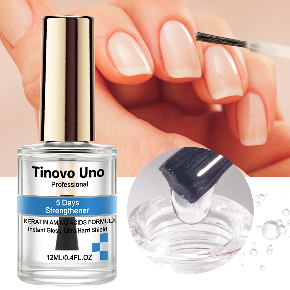 Tinovo Uno 5 Days Nail Strengthener Keratin Bio Formula Nail Care Products Lacquer Top Coat Natural Dry Enamel Repair Manicure 2