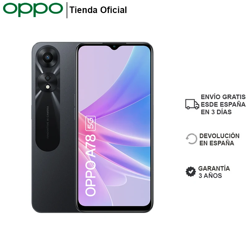 OPPO A78 5G 8GB/128GB, NFC, Smartphone, HD + 6.65 screen 90Hz, MTK  dimension 700, 50MP with IA, 5000 mAh, fast charge 33W SUPERVOOC, 13 colors