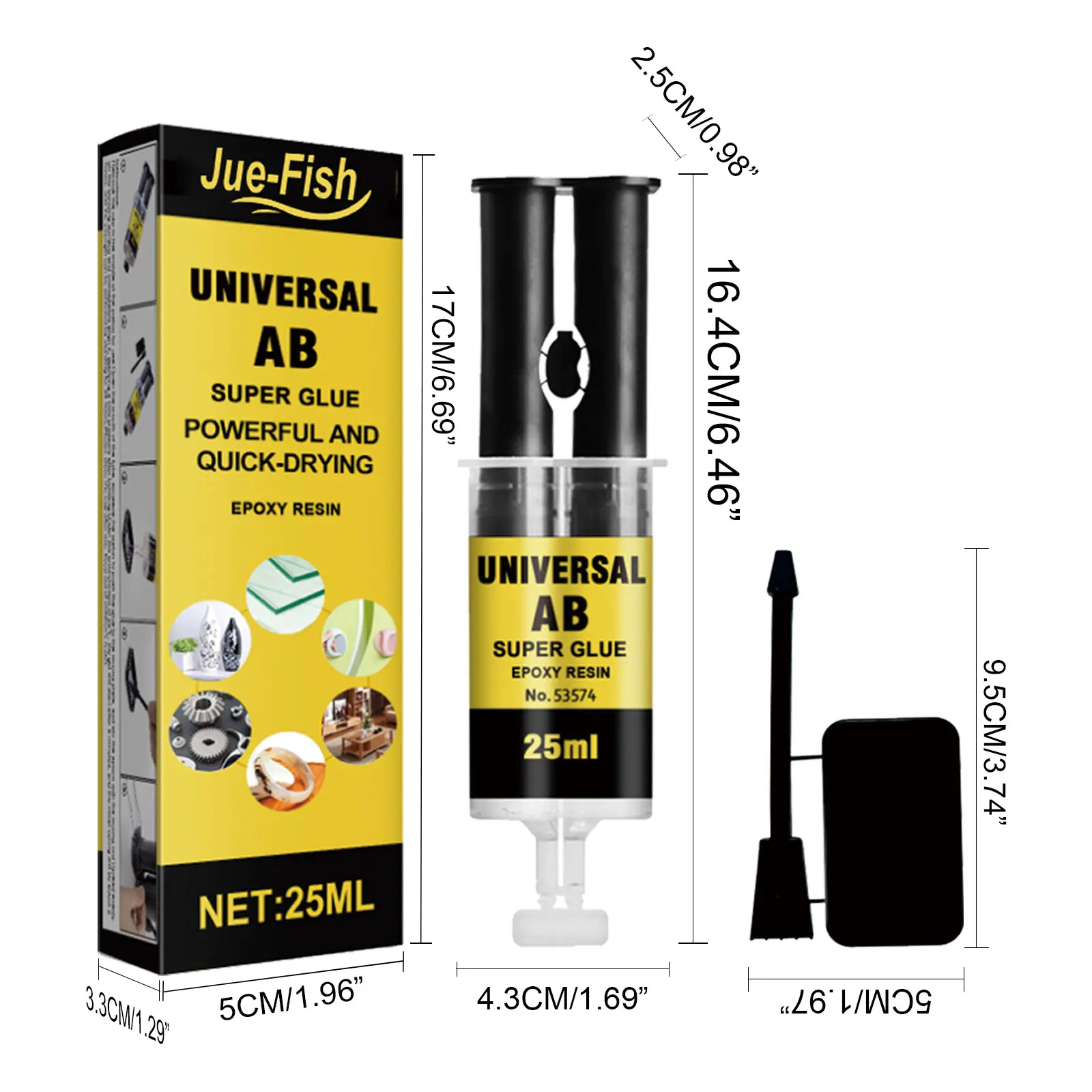 Jue fish Multipurpose AB Glue for Repair Crack Wood Metal Plastic Waterproof High Temperature Resistant Epoxy Sealing Adhesive