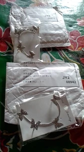 Золотые и серебряные металлические клипсы-бабочки для ушей без пирсинга ...