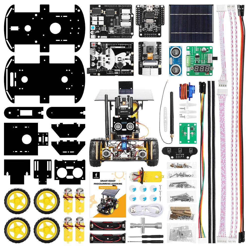 Tscinbuny ESP32 Automation Kits for Arduino Solar Tracking Smart Robot Car Kit Artificial Intelligence Consumer Electronics