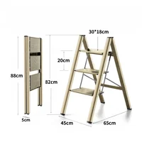 Échelle pliante légère en aluminium, échelle à structure triangulaire stable avec capacité de charge de 150 kg, design avec pédales antidérapantes et pieds en caoutchouc, échelle domestique en profilé d'aluminium épaissi, pliable ultra-mince pour gagner de la place, facile à ranger derrière la porte, le canapé ou le placard. 4