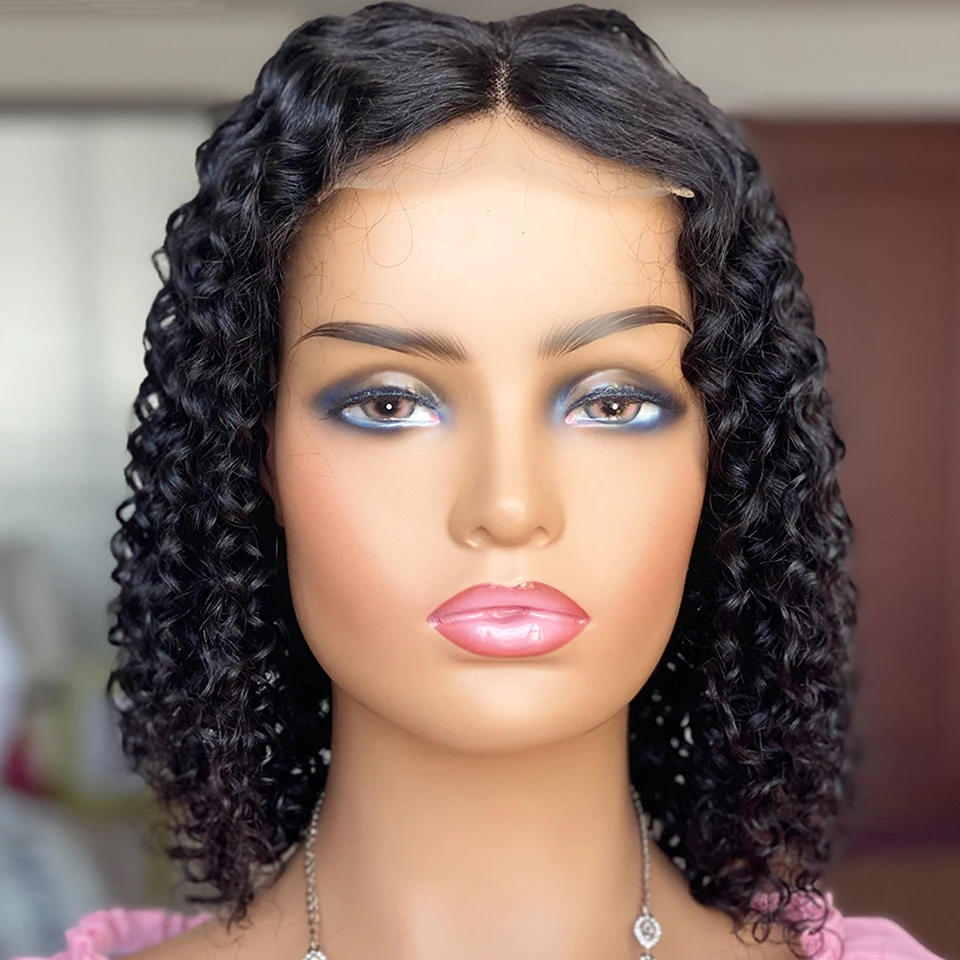 Curly Wig Lace Front Human Hair Wigs For Black Women Remy Brazilian 4X4 Closure Wig 13x4 Lace Front 150% Density BOB