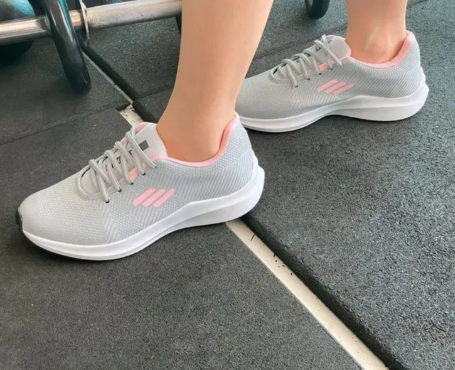 Tênis O2X Creed Feminino Academia Caminhada para Mulher- Cinza Rosa envio Nacional Brasil