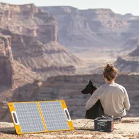 Panneau solaire pliable Flashfish TSP18V 60W, chargeur solaire portable avec sortie DC et double USB, générateur solaire extérieur pour station d'alimentation portable, camping, camping-car, randonnée, alimentation d'urgence hors réseau. 6