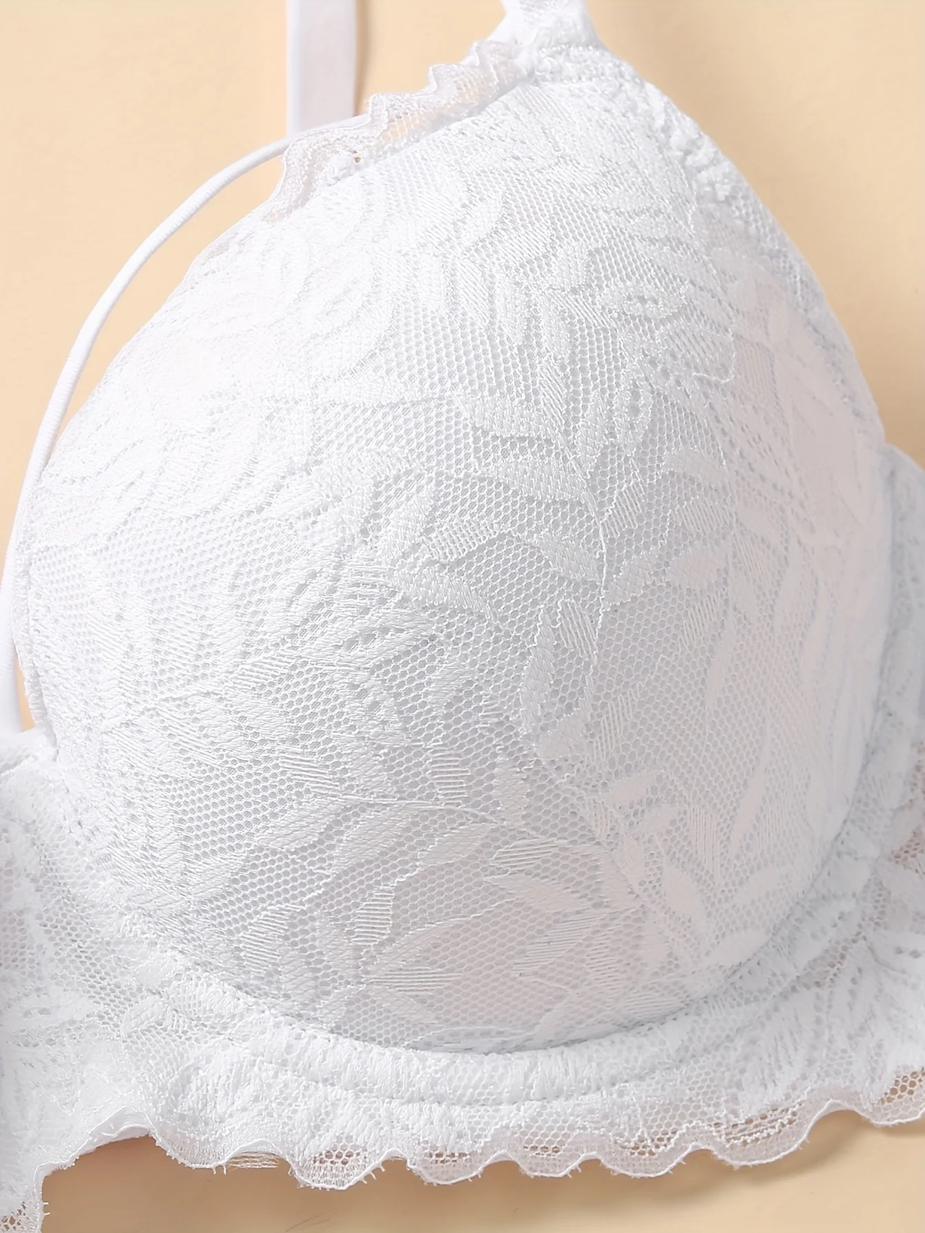 Women's sexy lace bra with steel ring push-up support 3/4 thin cup anti-sagging side breast underwear lingerie 4