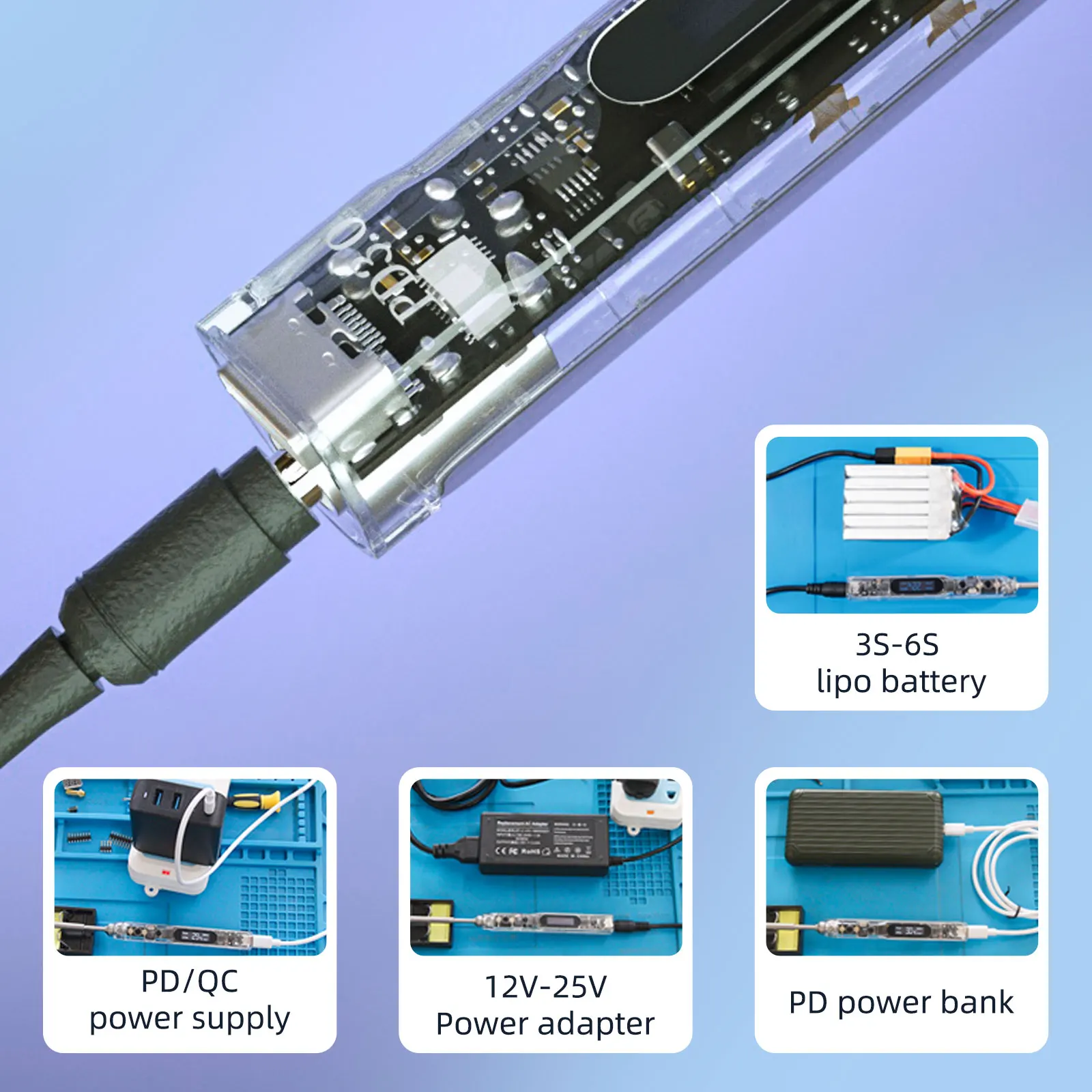 SEQURE SI012 Pro Intelligent OLED Electric Soldering Iron Adjustable Sensitivity Built-in Buzzer for T12|TS Tips Supports PD3.0 6
