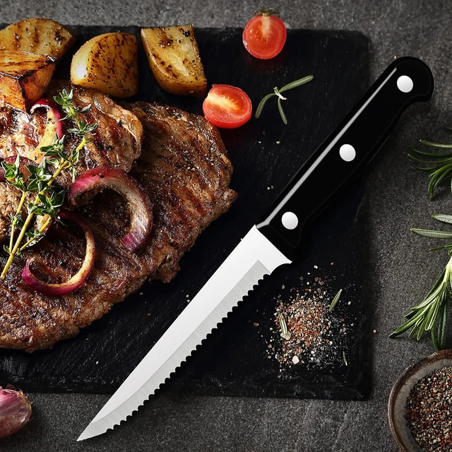 Couteaux de table 8 pcs, couteau a steak en acier dur inoxydable