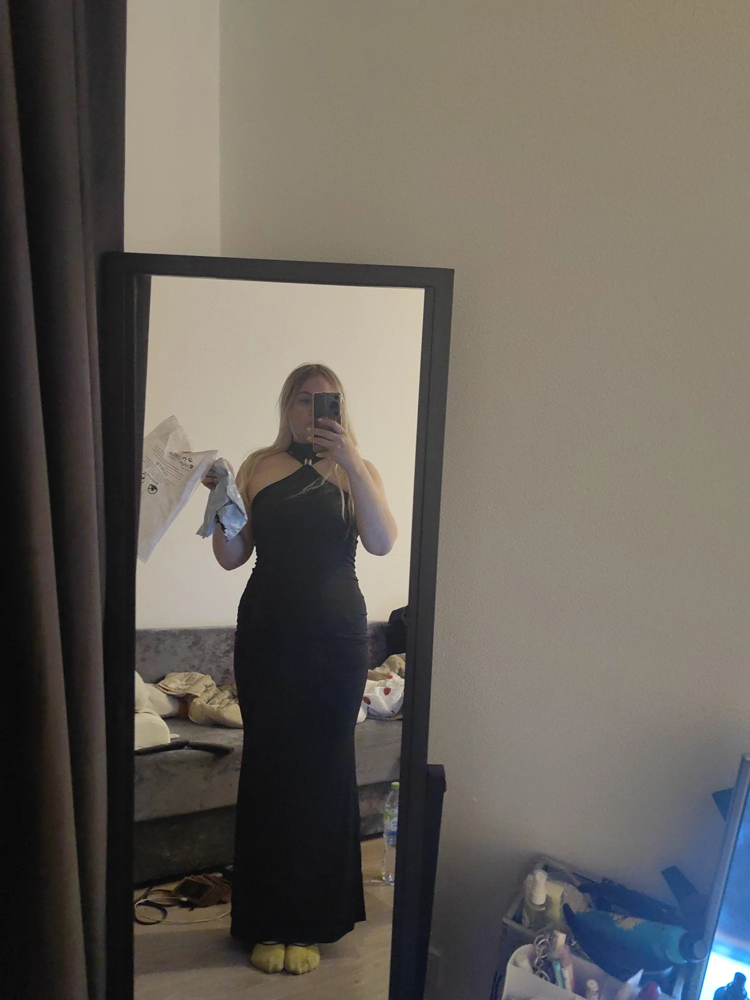 Elegant Off-Shoulder Sheath Maxi Dress for Summer Parties photo review