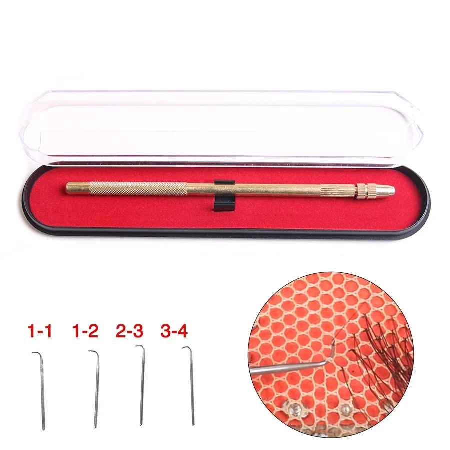 Alileader Ventilating Needle Wig Making 1Pcs Ventilating Lace Wigs Holder 3 Pcs Pins Black Rustproof Packaging hair extensions tool,lace wig needles