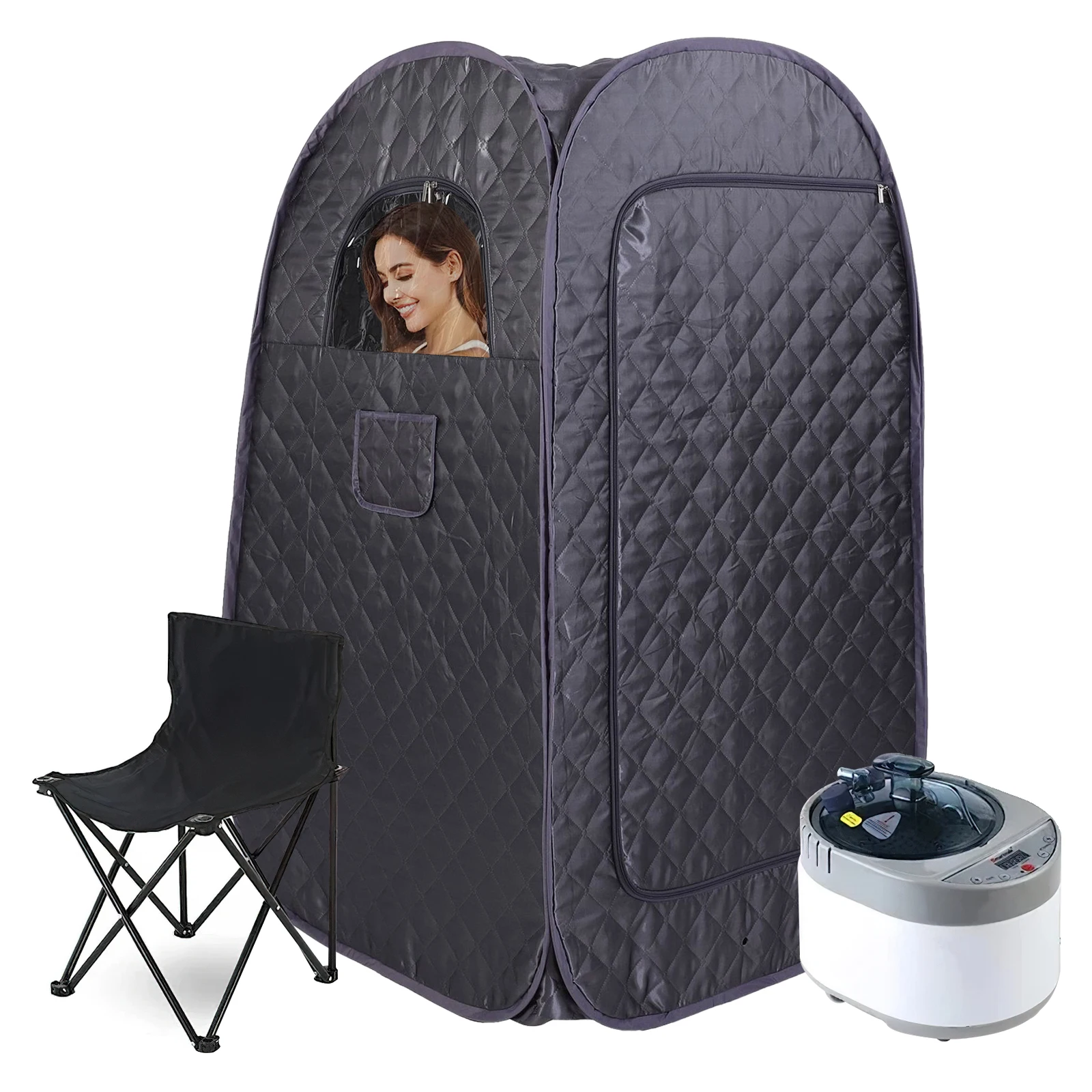Sauna à vapeur Portable, tente de Sauna pliable pour tout le corps, Spa personnel pour la maison, avec générateur de vapeur de 3L et 1000W