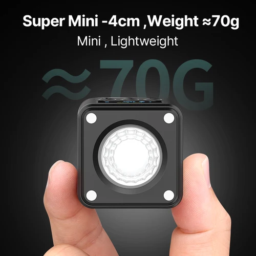 Ulanzi L2 RGB 미니 COB 비디오 카메라 라이트 DSLR 카메라용, 디밍 가능, 360 ° 풀 컬러 라이트, 디퓨저, 벌집 사진 4