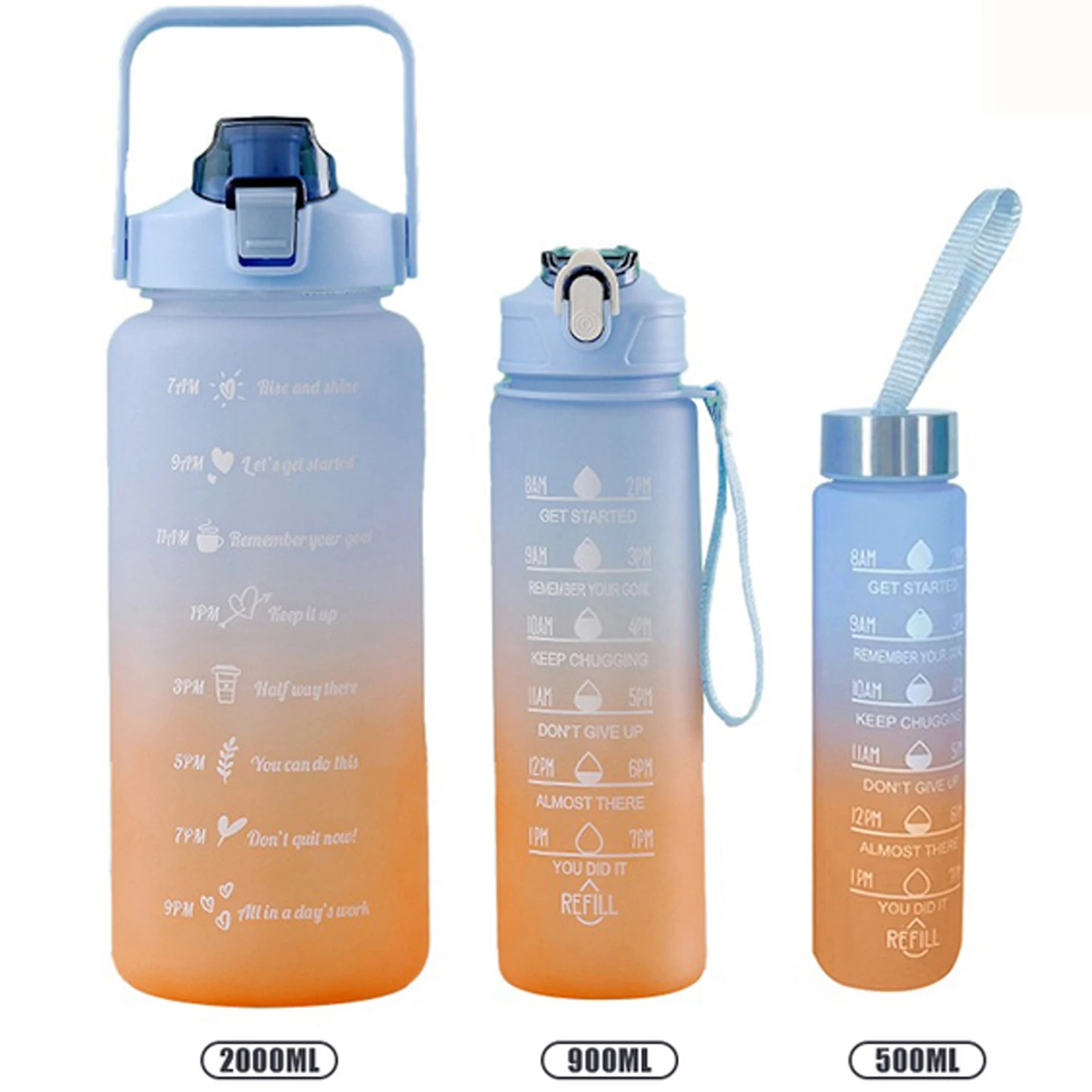 Kit 3 Garrafa Agua Squeeze Galão Com Adesivos Lembretes Beber Agua -  AliExpress