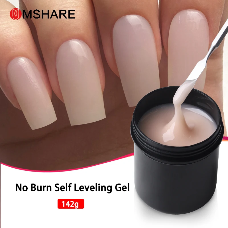 

MSHARE Natural Light pink Builder Nail Extension Gel Quick Building Low Burn Self Leveling Nails 142g