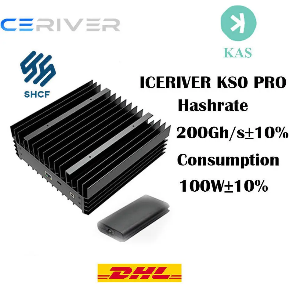 

Q1 IceRiver KS0 Pro KAS Miner 200GH/S, 100W Power Consumption Asic Kaspa Miner With PSU