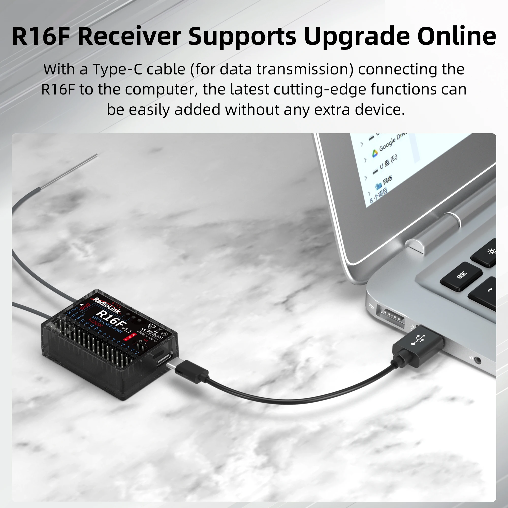 Récepteur Radiolink R16F Télémétrie 14S 60V pour Drone RC