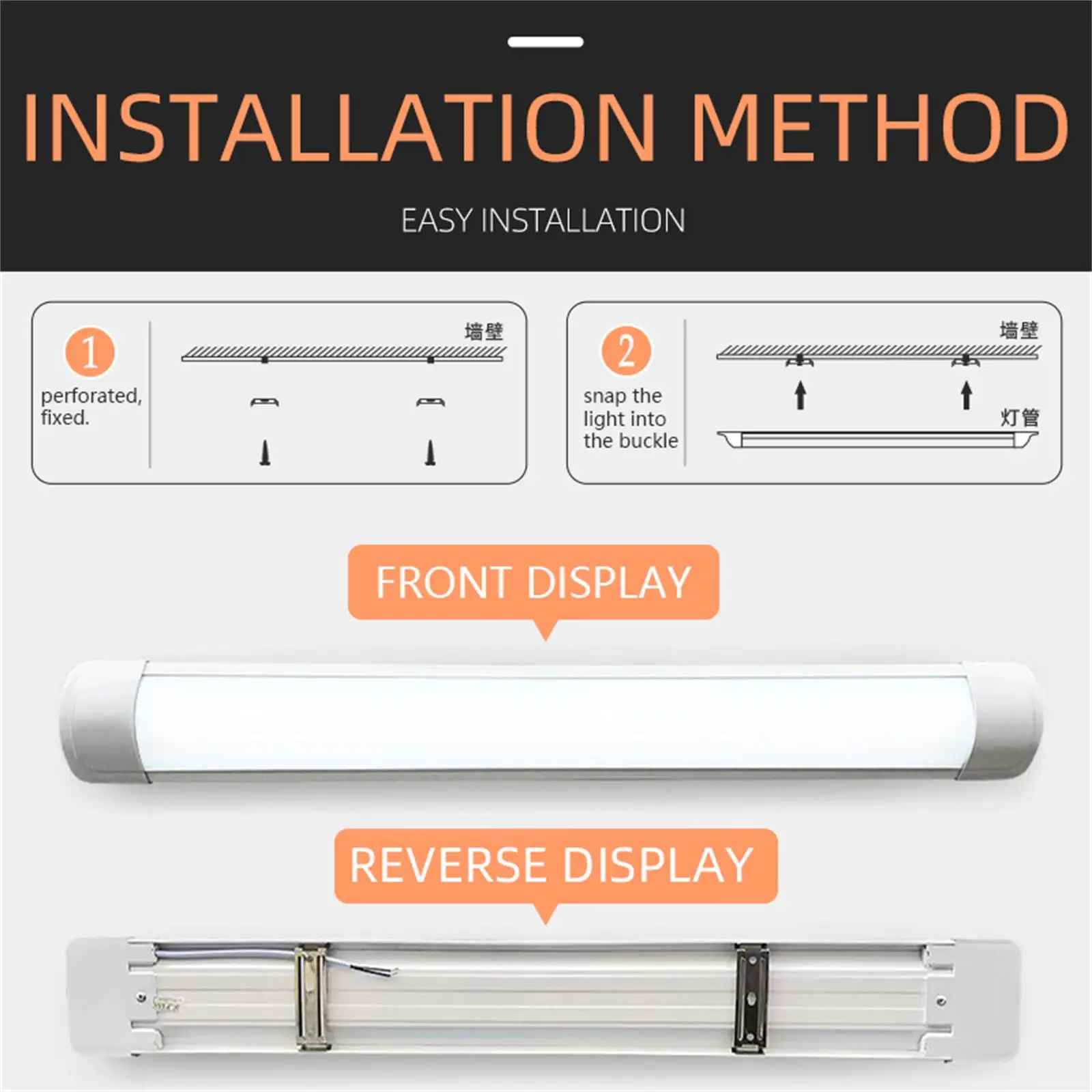 0,9 m 1,2 m LED-Röhrenbefestigung, Plug-and-Play, superhelle Röhrenleiste mit Stecker für Zuhause, Geschäft, Büro ‌ Unter dem Schrankleuchte Garag – Detail 21
