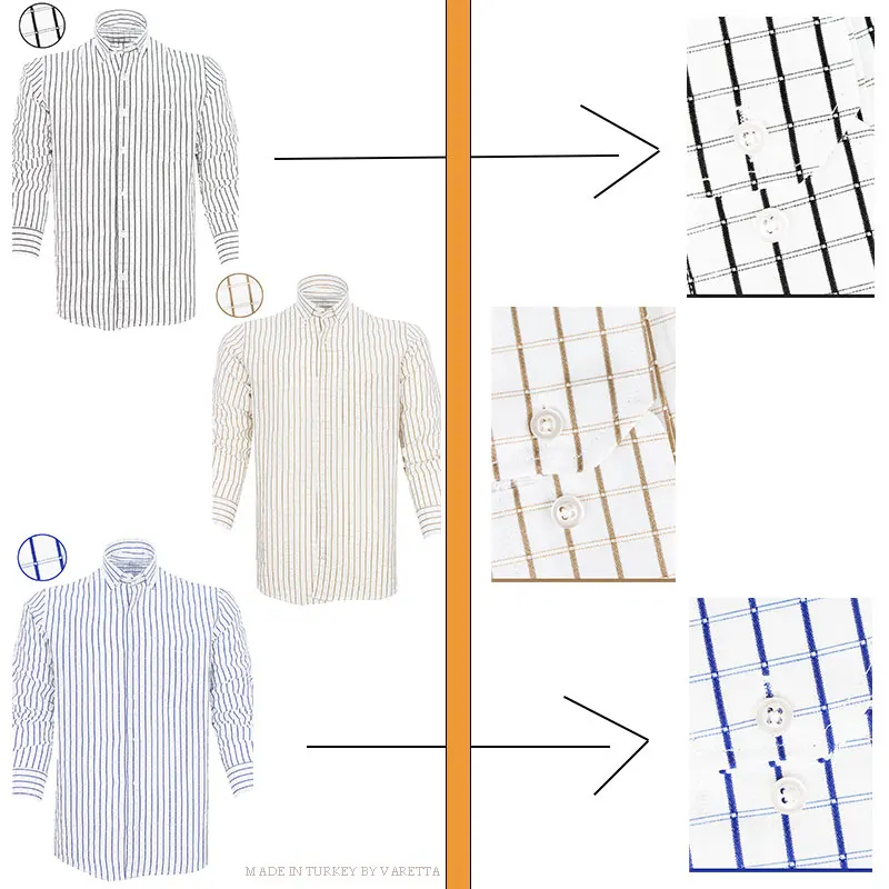 

New Men's casual plaid shirt casual custom design long sleeve easy care shirt for high quality cotton smart shirt in by varetta