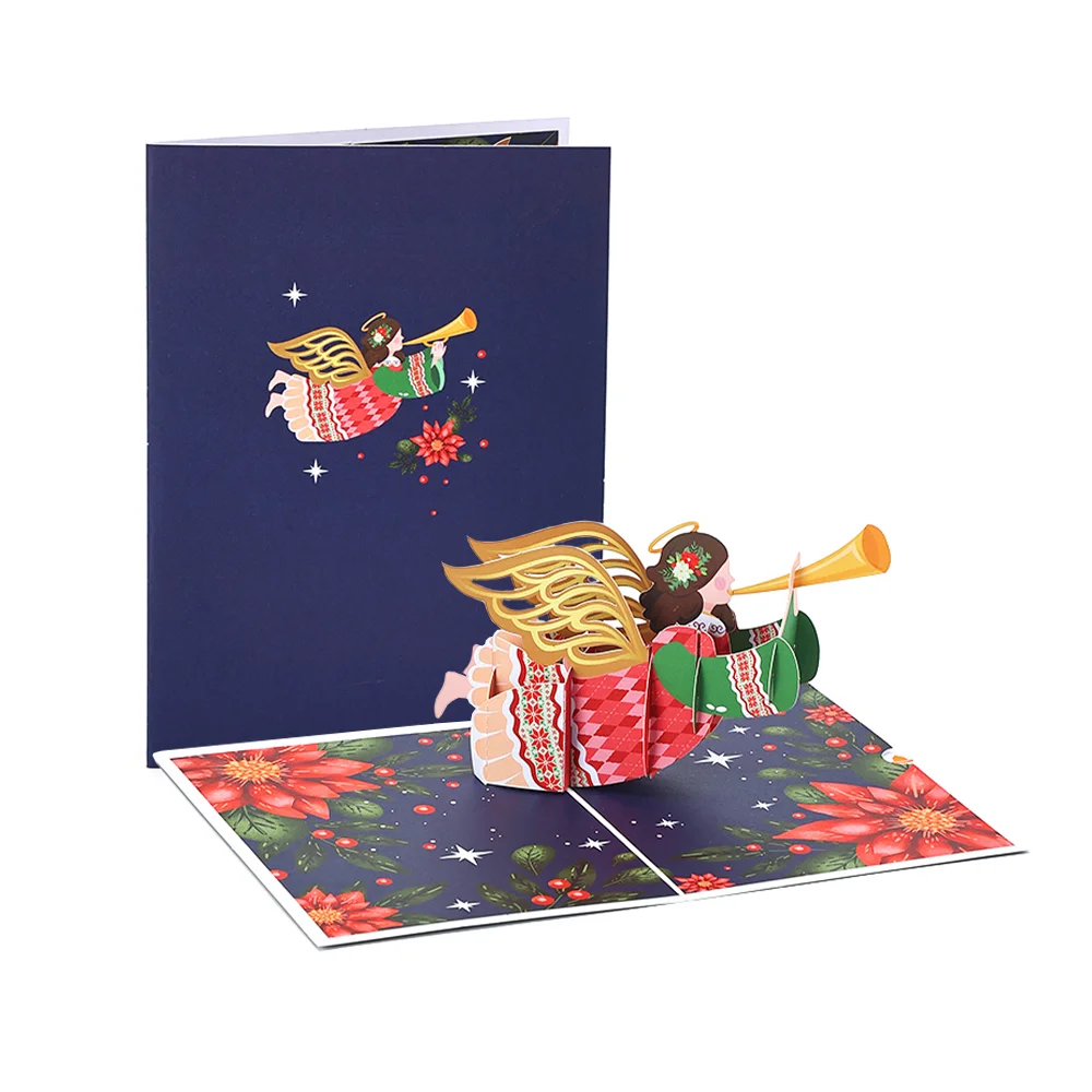 Festive 3D Christmas Tree Pop-Up Card with Envelope - Holiday Greeting Supplies