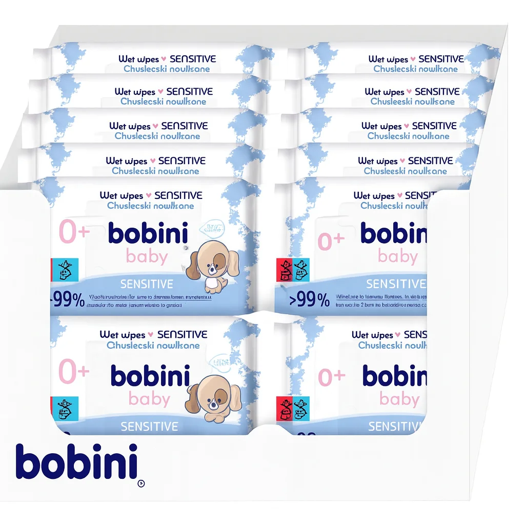 Bobini Sensitive Chusteczki Nawilżane 24×60 szt – Karton 1440 chusteczek, Hipoalergiczne 0+ z Polski za $18.14 / ~66zł