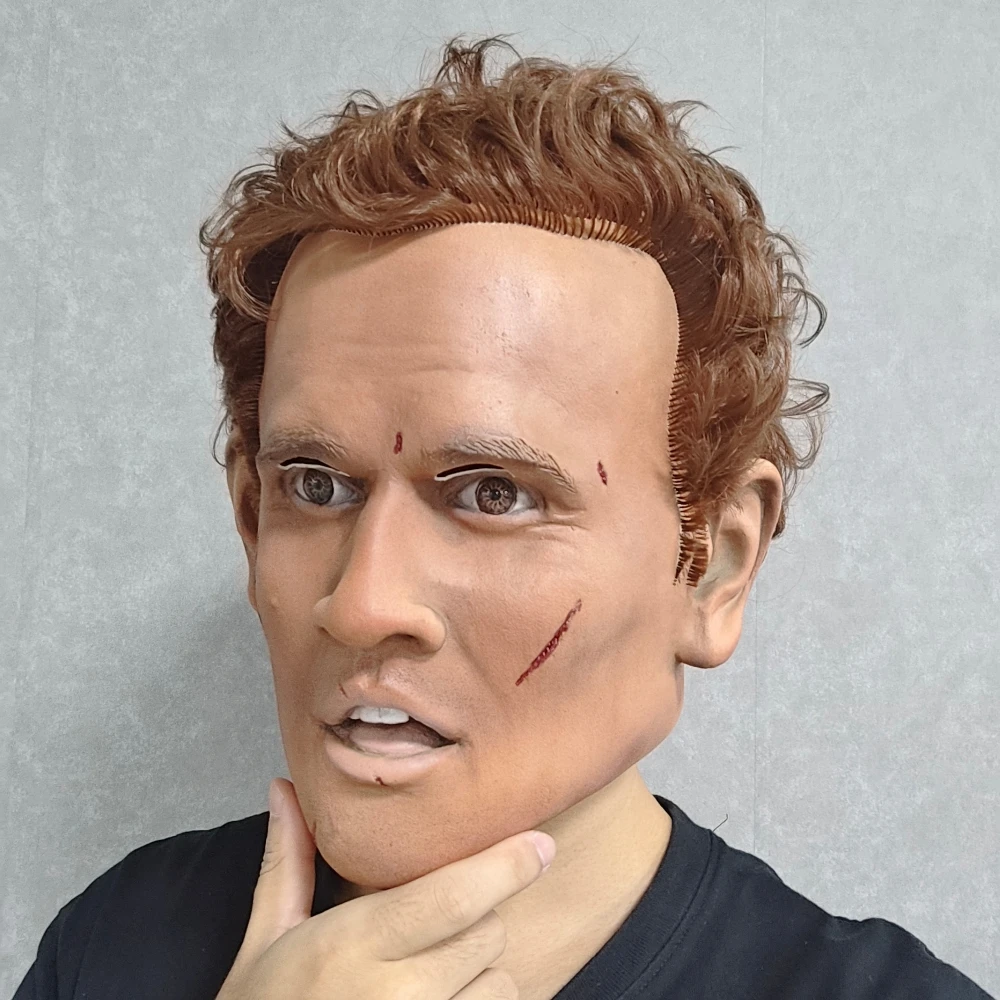 Hübsche junge Mann Maske Karneval Cosplay Party Requisiten realistische Charaktere Latex Gesichtsbedeckung für Halloween Kostüme Dress Up – Detail 5
