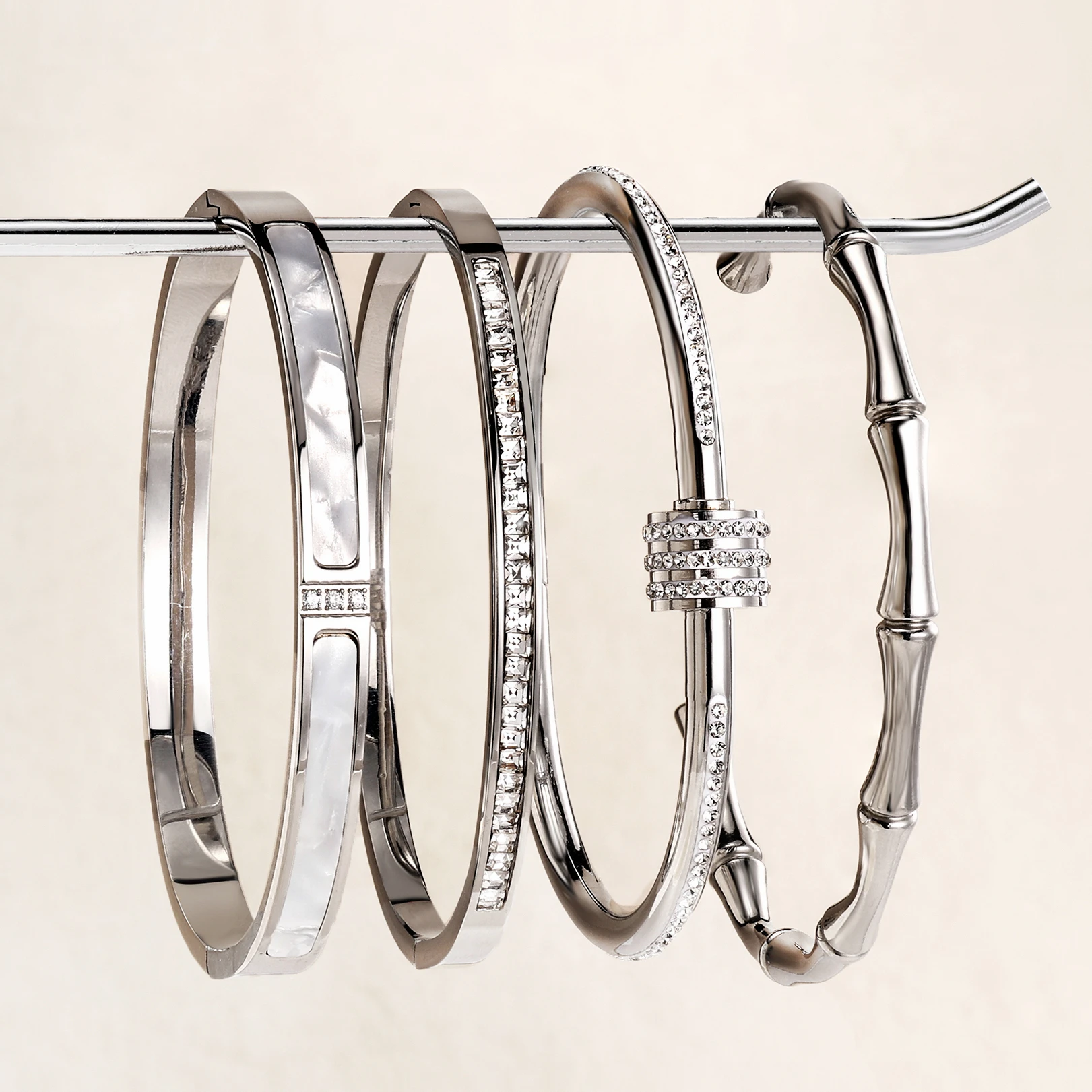 Classic Bracelet Design Gold Color Waterproof Stainless Steel Luxury Brand Sparkling Zircon Bangles for Women Gift Jewelry