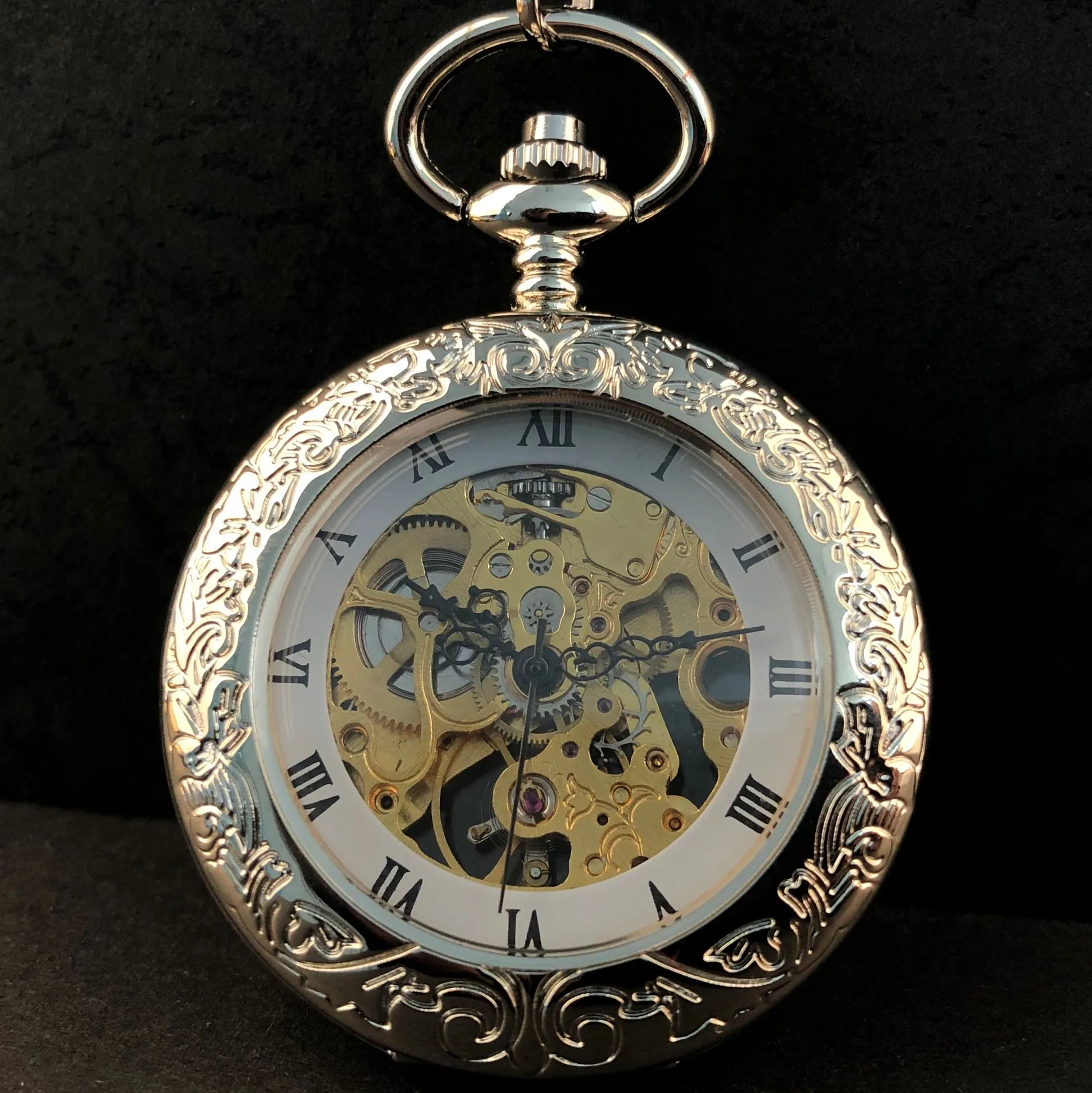 

Mechanical Pocket Watch Silver Fashion Vintage Ladies Men's Pendant Necklace Pocket Watch Antique Retro Hand Wind Fob Watches