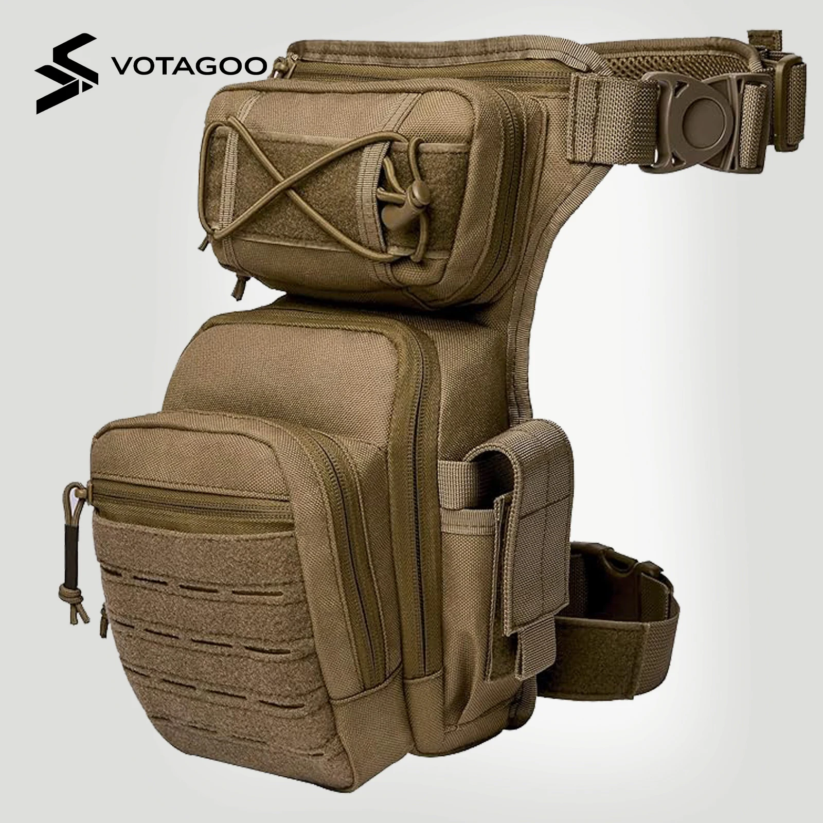VOTAGOO 남성용 드롭 레그 백 여성용 군사 전술 허벅지 팩 파우치 다기능..