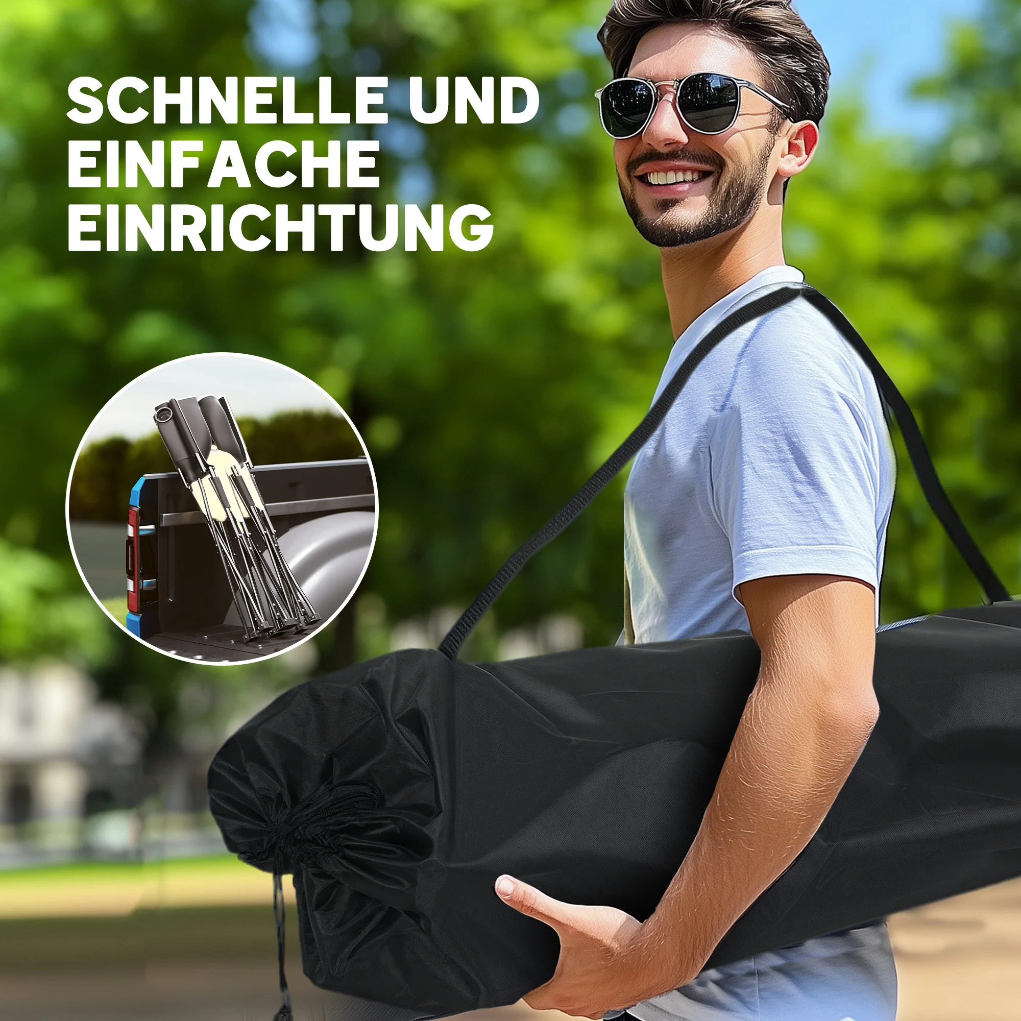 Chaise camping pliante 2 places avec porte-gobelets - Siège pêche portable charge 250kg kaki