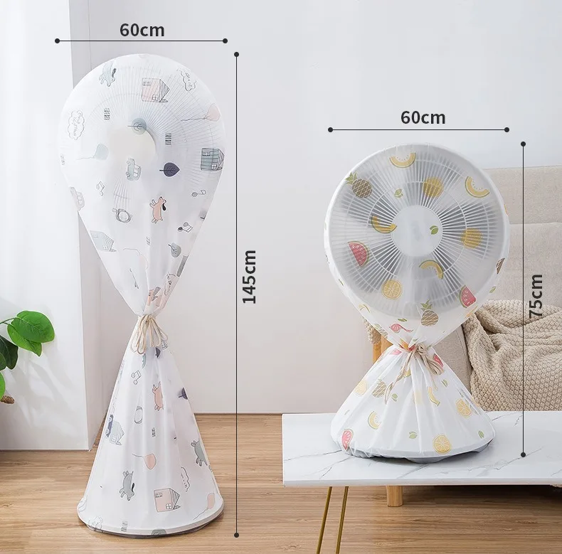 Description Picture 2 of item1-2Pcs Pedestal Fan Full Package Safety Cap Electric Fan Floor-standing Washable Protective Cover Waterproof Dust Covers Home
